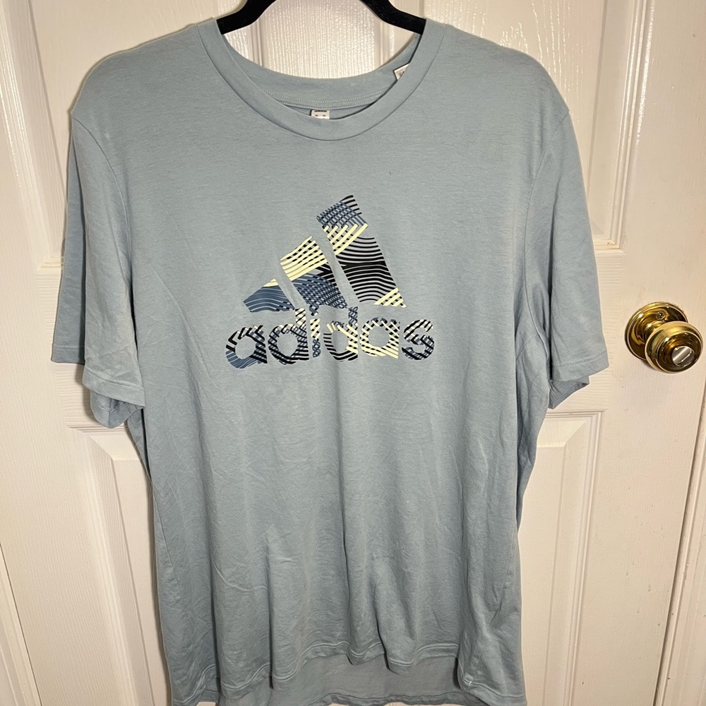 Adidas Men's Light Blue Graphic Tee